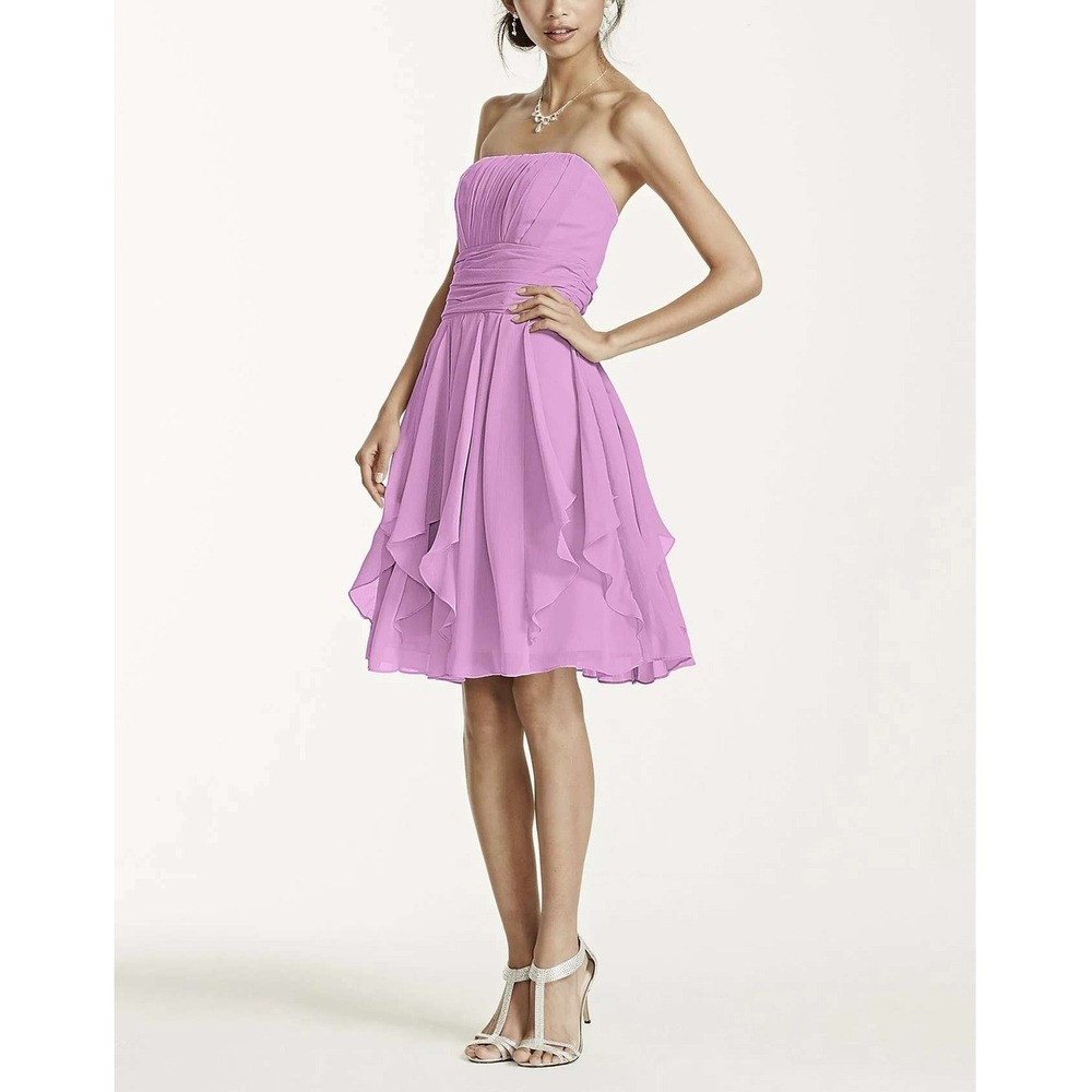 Iris Purple Chiffon Handkerchief Hem Dress fairy Size 2 Davids Bridal Prom